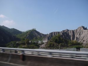 車内からの月の砂漠