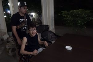 オープンテラスにて