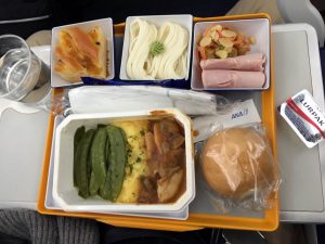 機内食を食べて復活！！