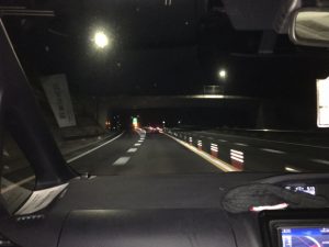 夜中の２時半起床で出発