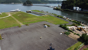 上空から私と港方面