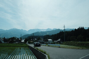 マウンテンリゾートに向かう道中からの白馬連峰