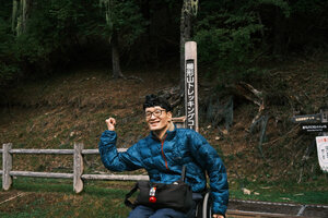 池の茶屋林道からトレッキングコース入口で