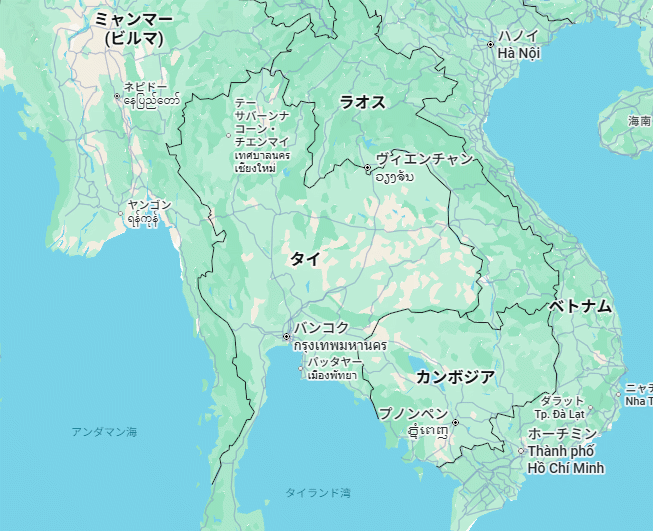 タイ周辺の地図